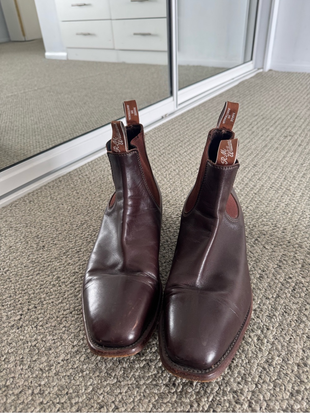 R.M. Williams Men's Dark Brown Leather Chelsea Boots